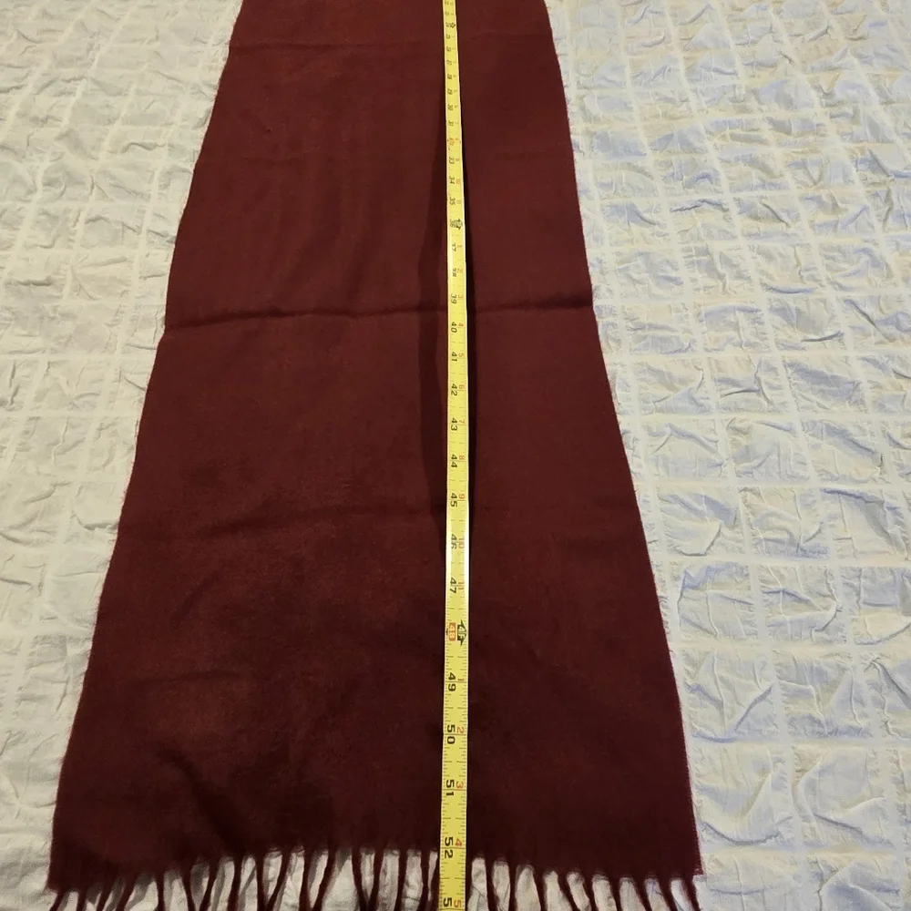 🧣 Vintage Christian Dior Cashmaire Scarf – Burgundy – 52
